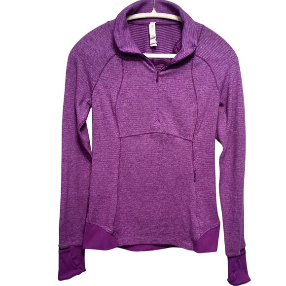 Lululemon Runderful 1/2 Zip in the Mini Check Pique Heathered Tender Violet sz 6 - Picture 2 of 7
